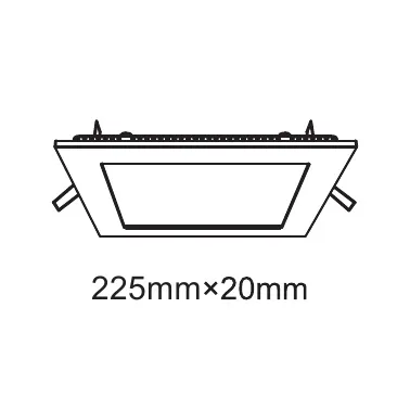 Intego R Ecovision Slim Recessed 225mm Square (8") 18W, 6400K, 120°, Cut-Out 205x205mm 2010830010  Techtouch Intego R Ecovision